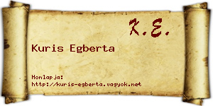 Kuris Egberta névjegykártya